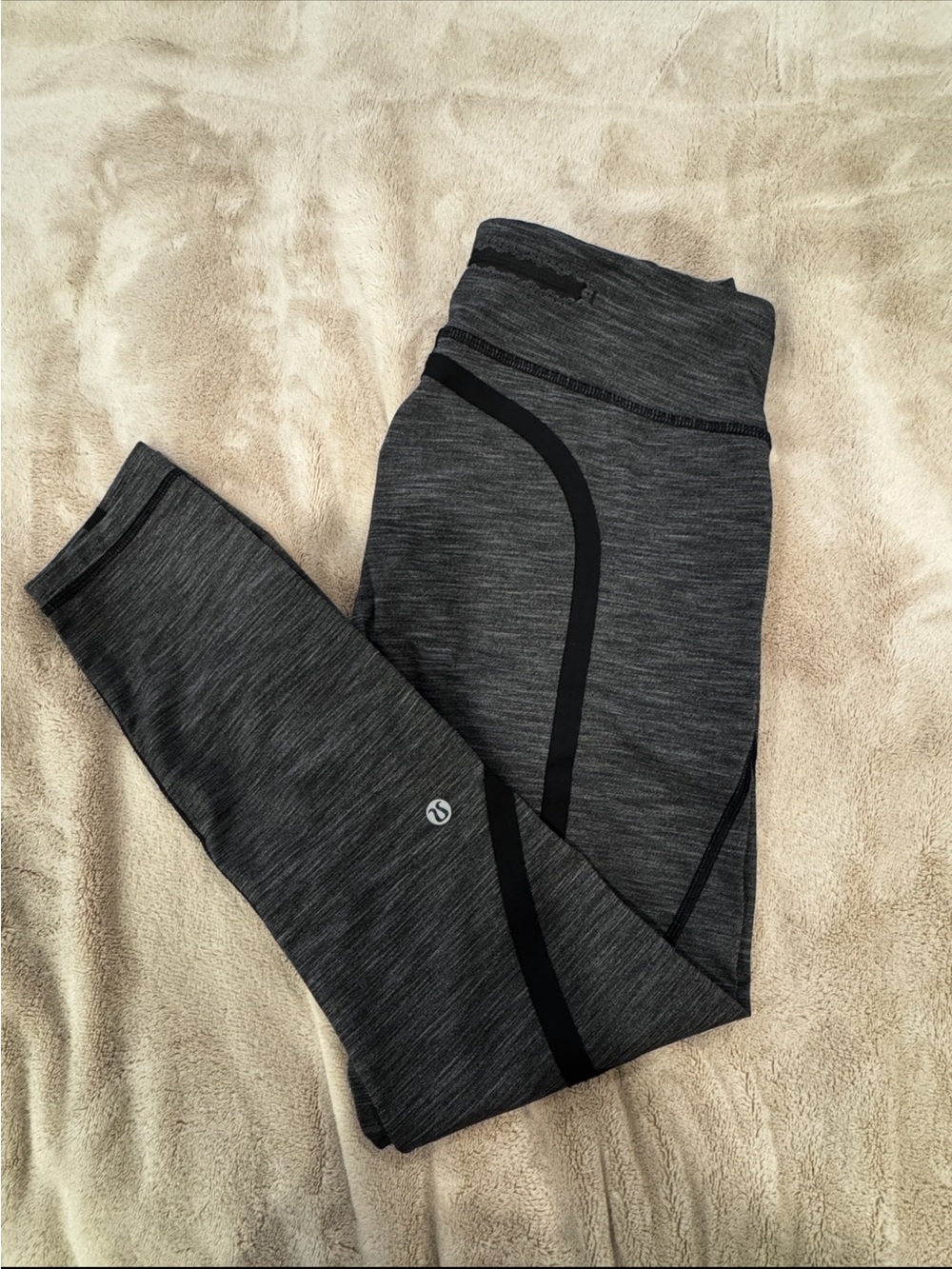 lululemon athletica Heathered Black & Black On Track Tight